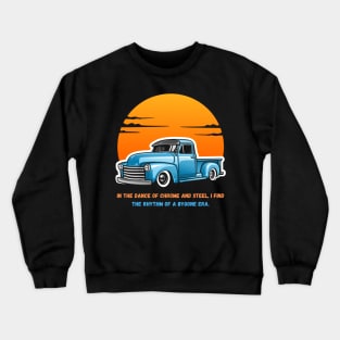 In the dance of chrome and steel, I find the rhythm of a bygone era. Crewneck Sweatshirt